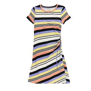 bar III Womens Striped Drawstring Side A-line Dress, topsonstripe, XS